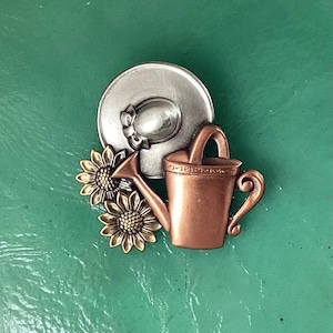 Gardener’s Brooch- Gifts for Gardeners- Gardener&#39;s Jewelry- Hat Pins for Women- Pocketbook Pins- Personal Gift- Gardener&#39;s Pail-