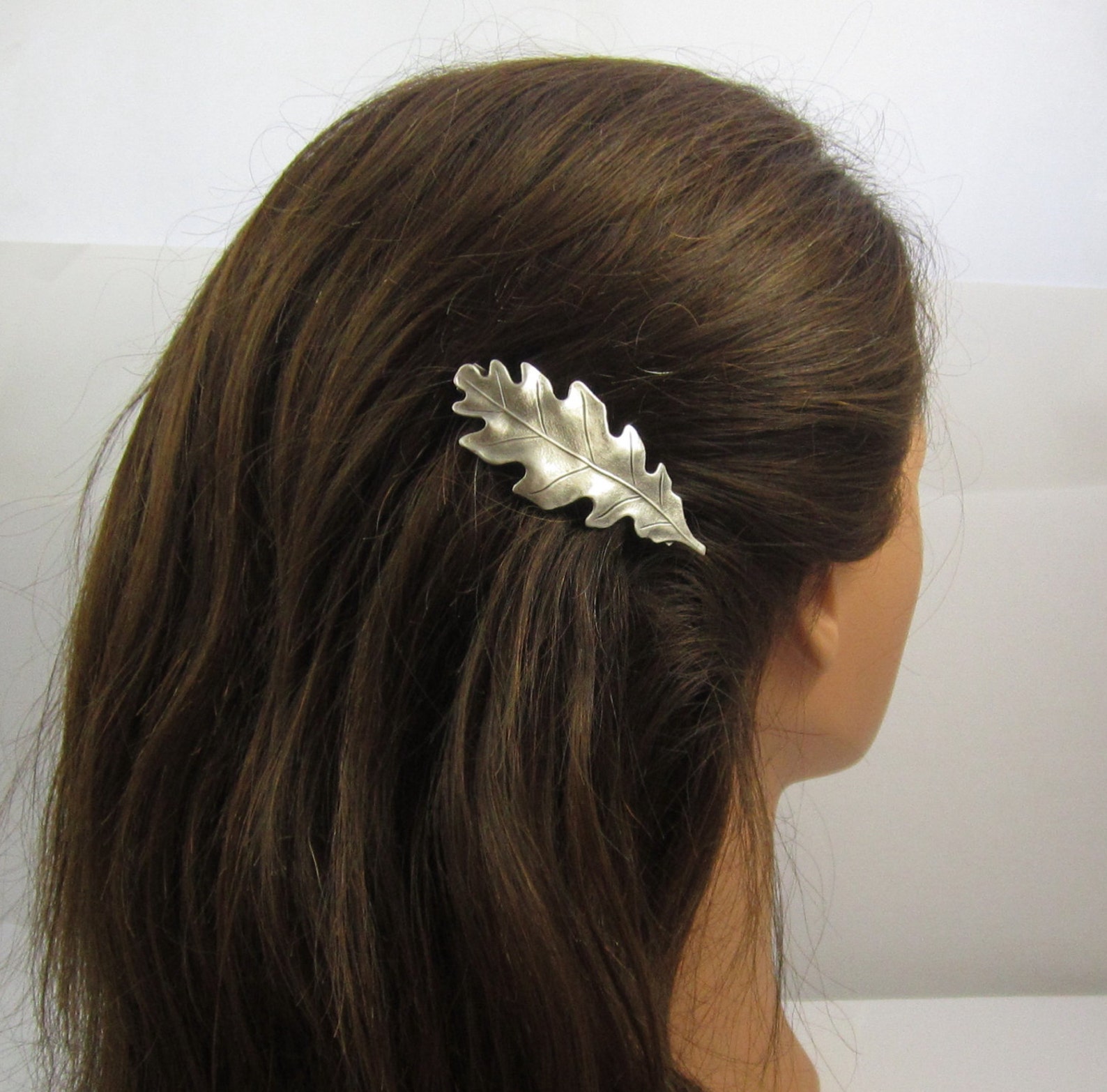 OAK LEAF French Barrette 60mm Barrettes for Thin Hair Hair Accessories