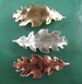 Oak Leaf French Barrette 60mm- Barrettes for Thin Hair- Hair Accessories- Hair Clips- French Clips- Small French Barrette- Women's Barrettes 