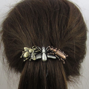 BUGS FRANSE BARRETTE 80 mm- Dik haarspeldje- Haaraccessoire- Haarclip- Haarspeldje- Insecten- Entomologie- Insecten- Haarspeldjes voor vrouwen-
