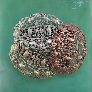 FILIGREE OVAL French Barrette 70MM- Hair Accessories- Barrettes and Clips- French Clips- Hair Accessories- Hair Clips
