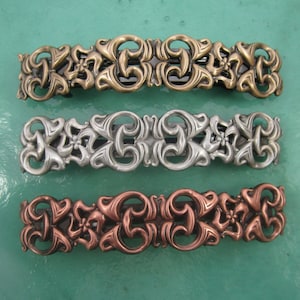 SCULPTED METAL French Barrette Clip 80mm- Thick Hair Barrette- Hair Accessories- Barrettes and Clips-Silver BarretteLarge Barrette