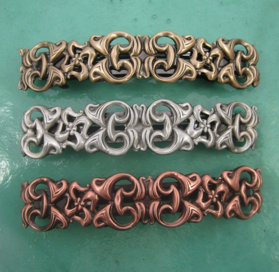 Sculpted Metal French Barrette Clip 80mm Thick Hair Barrette Etsy