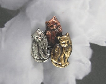 Kitten Brooch- Kitty Jewelry- Cat Jewelry- Cat Rescue- mixed metal jewelry