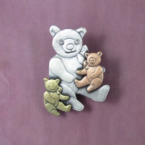Teddy Bears Family Brooch