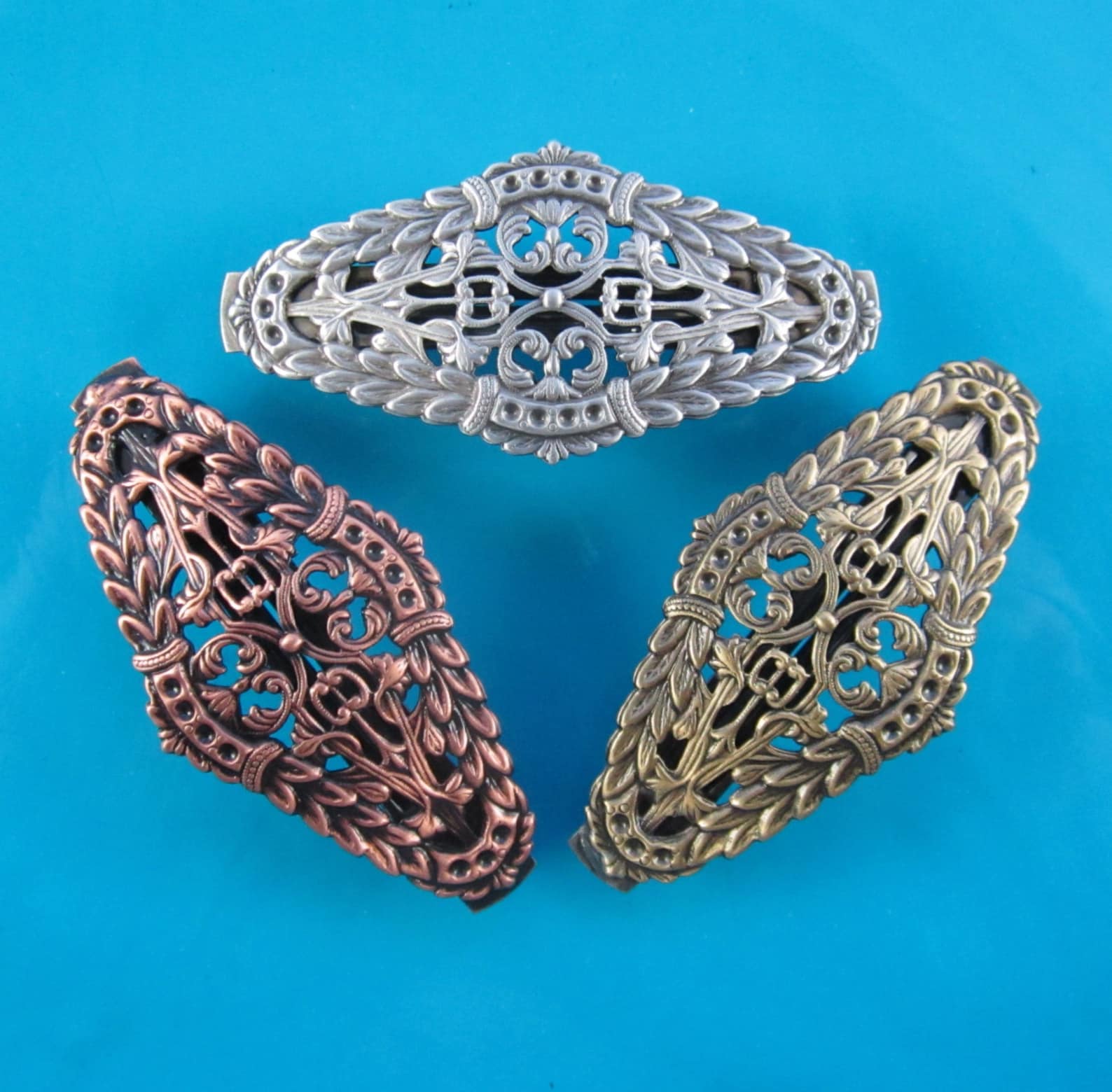 Filigree French Barrette 60mm Barrettes for Thin Hair Hair Etsy