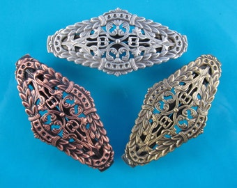 FILIGREE FRENCH BARRETTE 60mm- Barrettes for Thin Hair- Hair Accessories- Hair Clips- French Clips- Small French Barrette