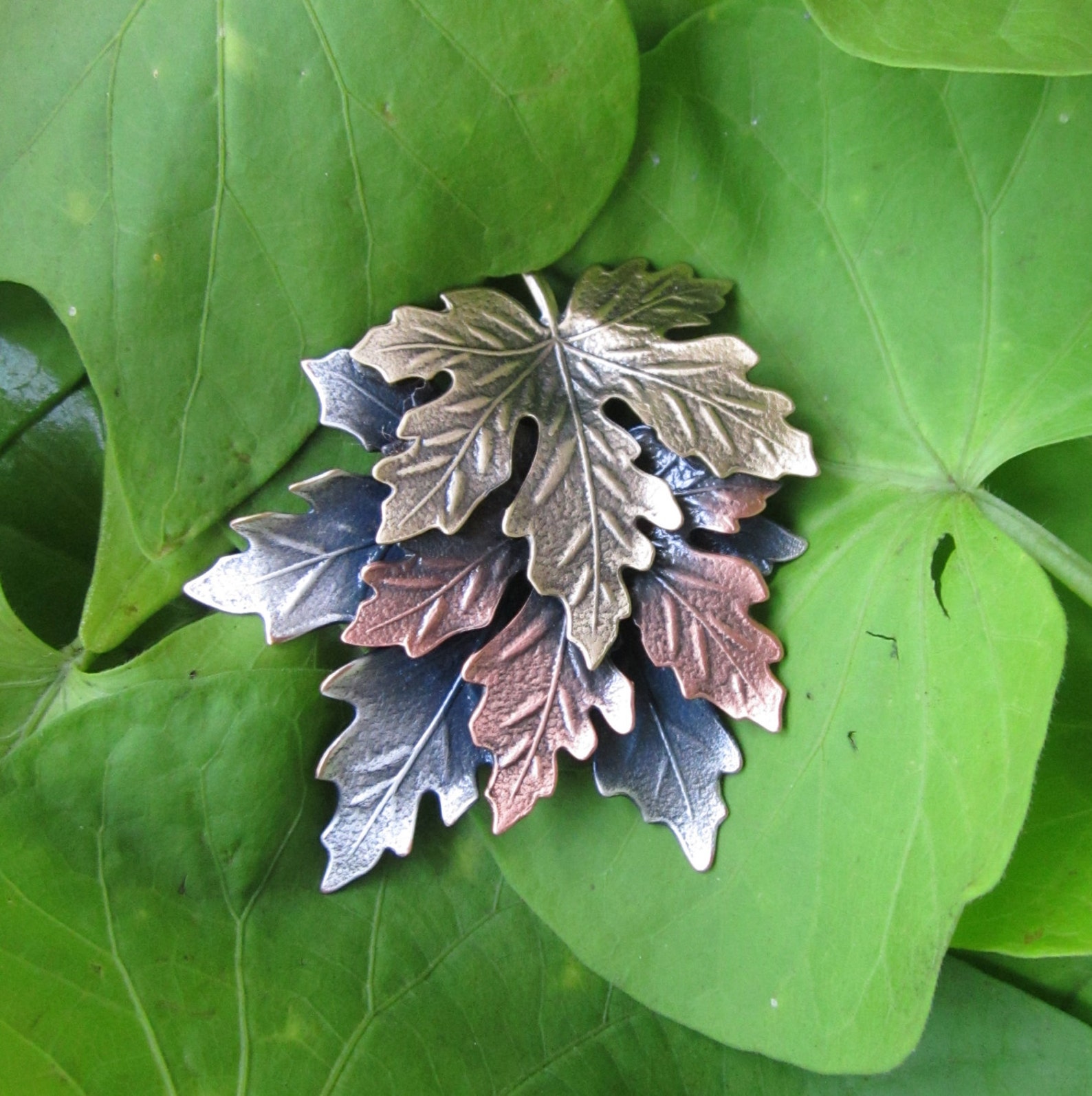 Maple Leaves Brooch Maple Leaf Pin Fall Jewelry Fall Pin Etsy