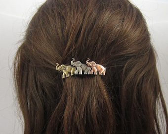 ELEPHANT FRENCH BARRETTE 60mm- Barrettes for Thin Hair-  Hair Accessories- Small Barrette- French Clips