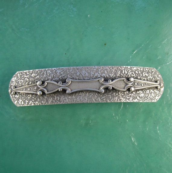 Ornate Textured 80mm French Barrette Thick Hair Barrette Etsy
