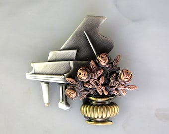 Baby Grand Piano Brooch- Piano Brooch- Piano Jewelry- Music Teacher Gift- Music Award