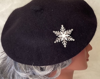 Snowflake Pin- Snowflake Brooch- Snowflake Jewelry- Winter Brooch- Seasonal Jewelry- Christmas Gift- Hat Pins for Women- Pocketbook Pins-