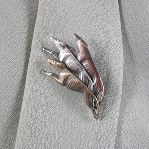 Greyhounds Brooch- Dog Lover Gift- Dog Breed- Dog Rescue Jewelry- mixed metal jewelry