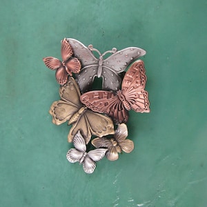 Butterfly Brooch-Butterfly Jewelry- Butterfly Pin- mixed metal jewelry