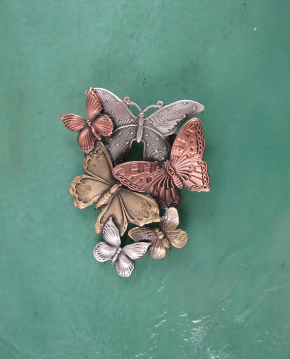 Broche Papillon Multicolore Pour Femmes - Alliage, 3,2x4,3 Cm, Neuf Avec étiquettes