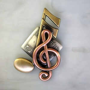 Music Brooch Music Jewelry Music Teacher Gift Music Achievement Award Music Notes Pin Musical Notes Musical Score G Clef image 1