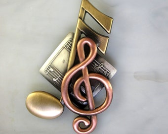 Music Brooch- Music Jewelry- Music Teacher Gift- Music Achievement Award- Music Notes Pin- Musical Notes- Musical Score- G Clef-