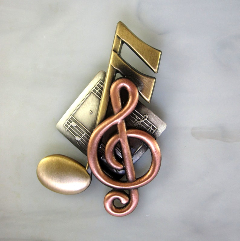 Music Brooch Music Jewelry Music Teacher Gift Music Achievement Award Music Notes Pin Musical Notes Musical Score G Clef image 1