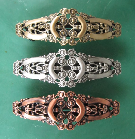 FILIGREE FRENCH BARRETTE 70MM- Hair Accessories- Barrettes 