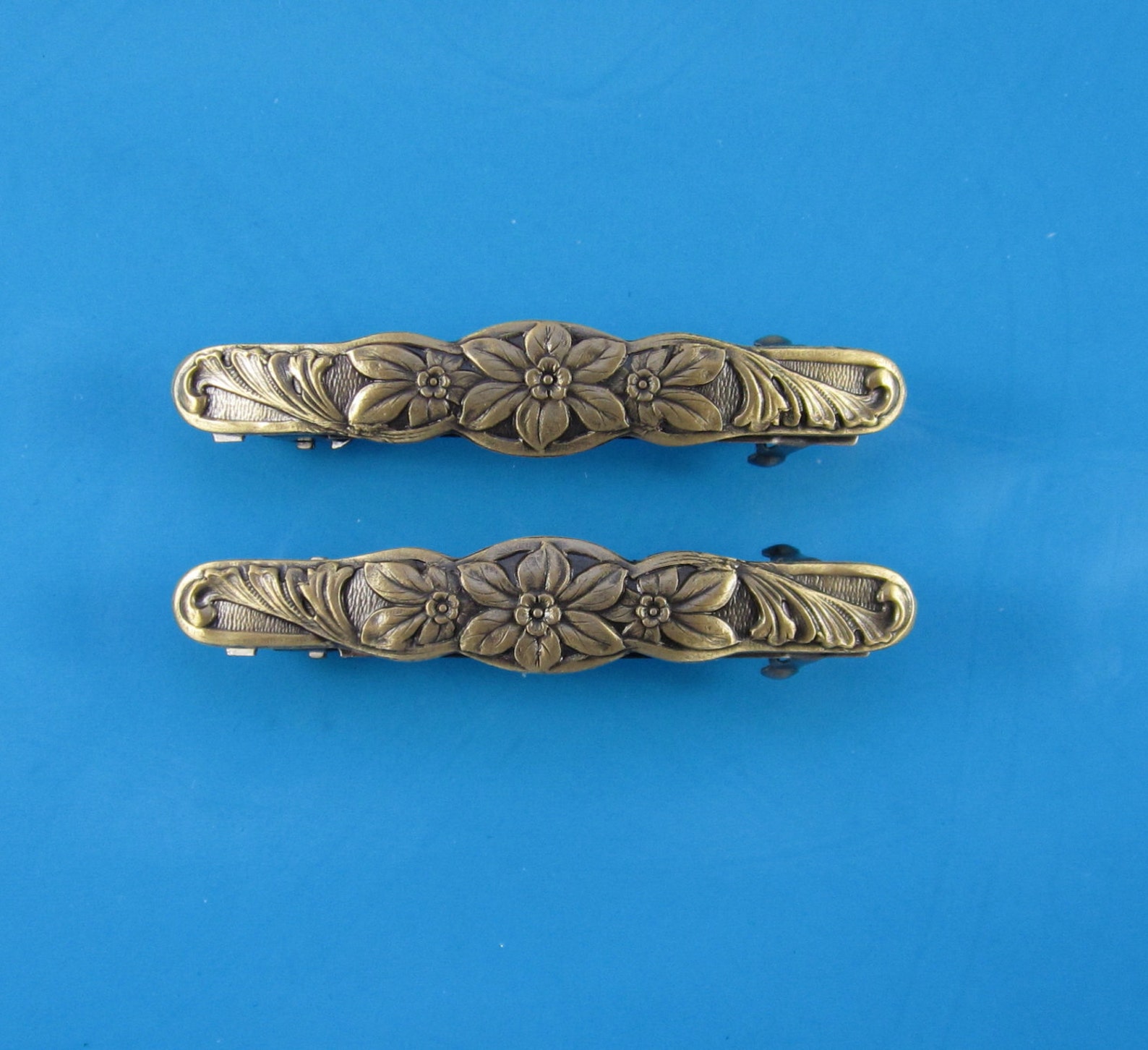 French Barrette Set of Two 50mm Barrettes for Thin Hair Hair Etsy