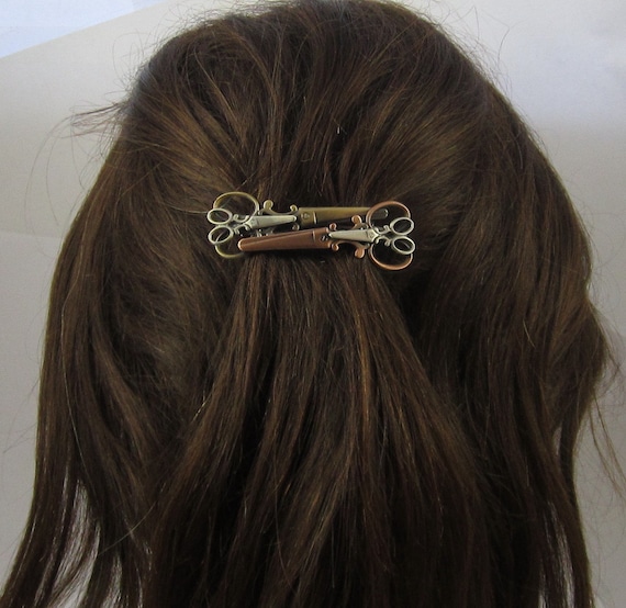 Scissors French Barrette Clip 70mm Hair Stylist Gift Scissor Etsy