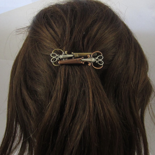 CISEAUX BARRETTE FRANÇAISE 70 MM- Cadeau coiffeur- Cadeau couturière- Cadeau coiffeur- Cadeau salon- Barrette cheveux fins- Barrette cheveux moyens-