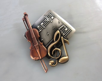 Violin Brooch- Violin Jewelry- Musicians Pin- Musicians Jewelry- Violinist Gift- Musical Instrument- Symphony- Orchestra-