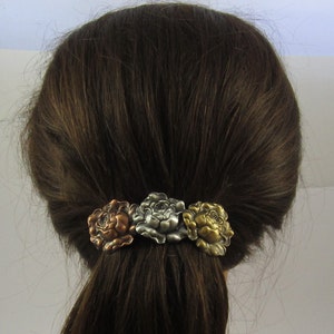 ROSES French Barrette 80MM- Thick Hair Barrette- Hair Accessory- Hair Clip- Hair Barrette- Gift for Gardener