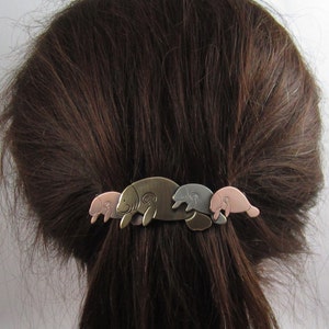 MANATEE FRENCH BARRETTE 80mm- Thick Hair Barrette- Hair Accessory- Hair Clip- Hair Barrette- Manatee- Sea Cow- Marine Life- Marine Mammal-