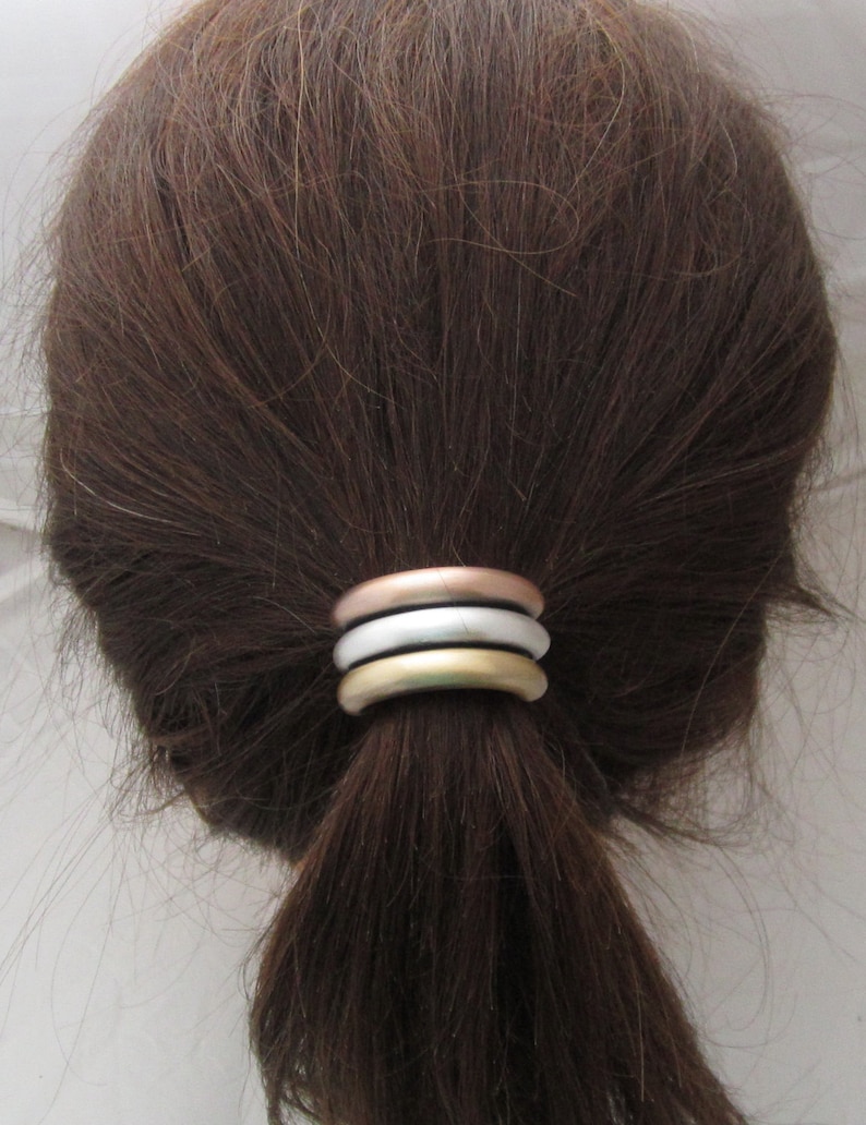 PONYTAIL and SCARF Holder Mixed Metal Tubes Hair Cuffs Hair Etsy