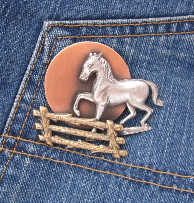 Horse and Coral Brooch Equestrian Brooch Horse Lovers Gift Etsy