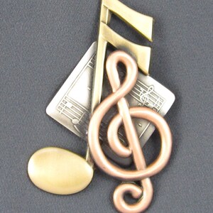 Music Brooch Music Jewelry Music Teacher Gift Music Achievement Award Music Notes Pin Musical Notes Musical Score G Clef image 6