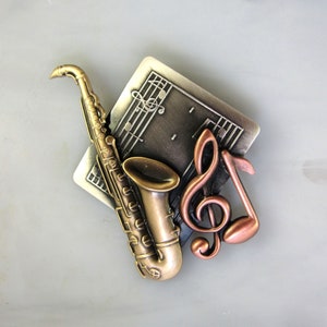 Saxaphone Brooch- Saxaphone Jewelry- Music Teacher Gift- Music Award- Music Lover Gift- Musical Instrument-