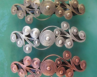 SPIRAL FRENCH BARRETTE 80mm- Thick Hair Barrette- Hair Accessories- Barrettes and Clips- Barrettes for Women