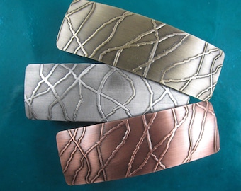 FRANSE BARRETTE 70 MM- Bliksemontwerp-Haaraccessoires- Haarspeldjes en clips- Haarspeldje- Halflang haarspeldje