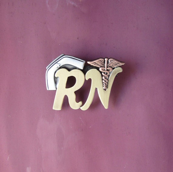 RN Pin- RN Brooch- Gifts for Nurses- RN Pinning Ceremony- Nurse Jewelry