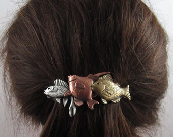 FISH FRENCH BARRETTE 80mm- Tropical Hair Clip- Aquarium  display picture 3