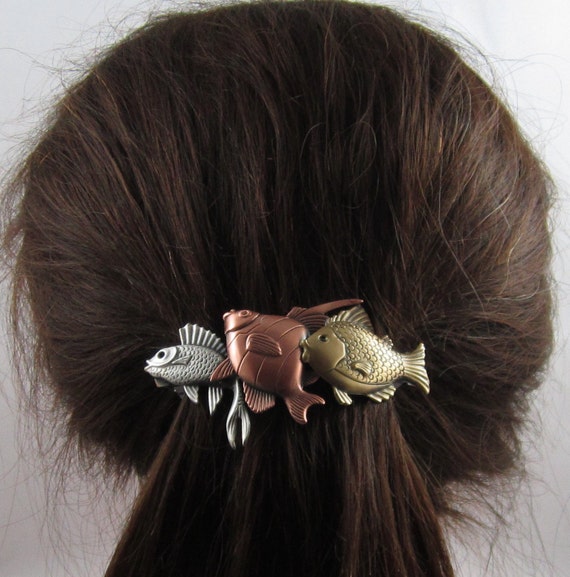 FISH FRENCH BARRETTE 80mm- Tropical Hair Clip- Aquarium- Tropical Fish- Caribbean- Cruise Accessory- Thick Hair Barrette- Gifts for Women-