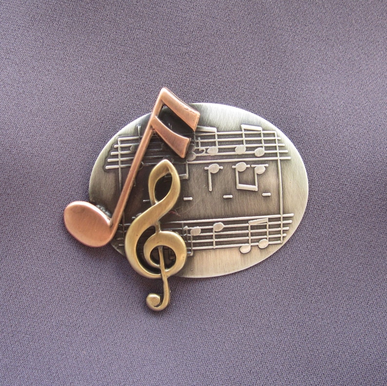 Music Lover Jewelry Music Jewelry Music Brooch Music Pin Music Award Music Notes Musical Score Music Teacher Gift image 2