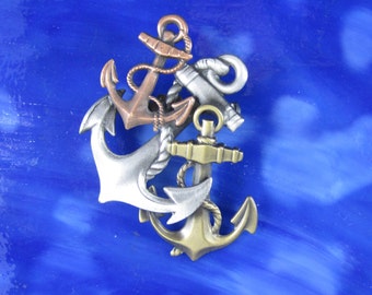 Anchor Brooch- Anchor Jewelry- Nautical Jewelry- Nautical Pin- Nautical Anchor