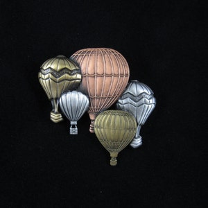 Hot Air Balloons Brooch- Hot Air Balloon Jewelry- Hot Air Balloon- mixed metal jewelry
