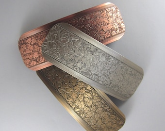 WIDE FLORAL French Barrette 100mm - Extra Large Barrette for Thick Hair