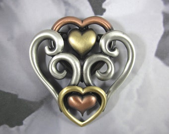 Broche de corazón de corazones: regalo para mamá, regalo para abuela, regalo para novia