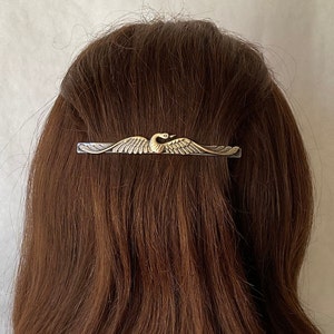 SWAN BARRETTE Silver Barrette Swan Hair Accessory Barrettes and Clips image 4