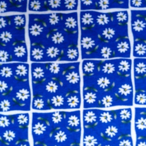 Daisies in Bloom on Light Weight, American Blue, Stretch Rib Knit Fabric~~Sold by the Long Yard~~64&quot; Wide X 53&quot; Long