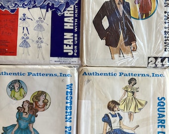 UNCUT Vintage (1960's) AUTHENTIC Men's Western Sewing Pattern 244~~Size 44~~Ladies Square Dance Patterns 260, 270 & 276~~Sizes 5 to 20
