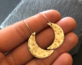 1" Crescent Moon Earrings