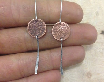 Copper Full Moon with Dangle Earrings