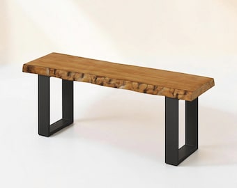 Live Edge Solid Wood Entryway Bench, Shoe Storage, Sitting Bench for Bedroom & Hallway, Limited Edition Handcrafted piece.