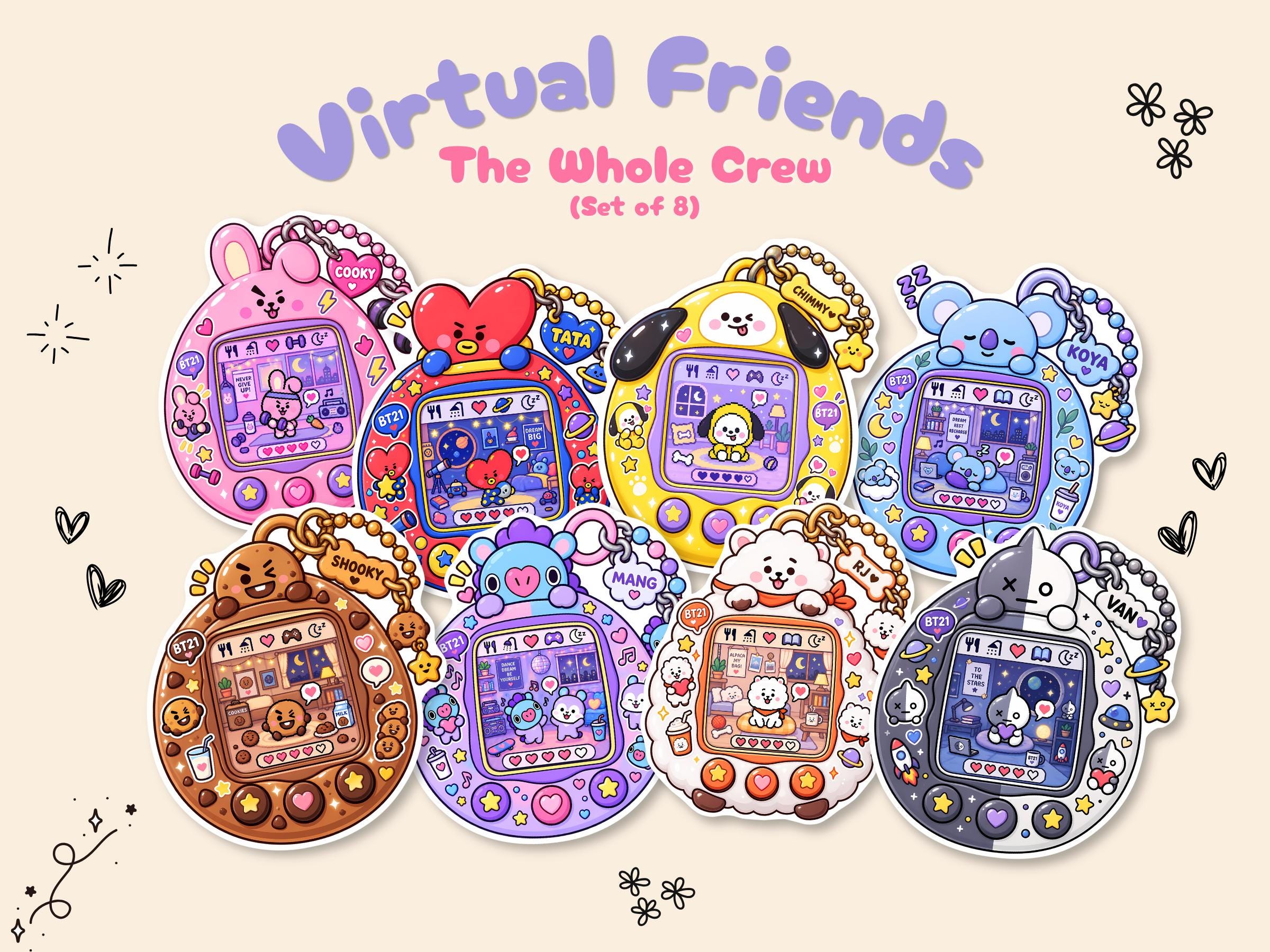 Bt21 Vinyl Stickers - Etsy